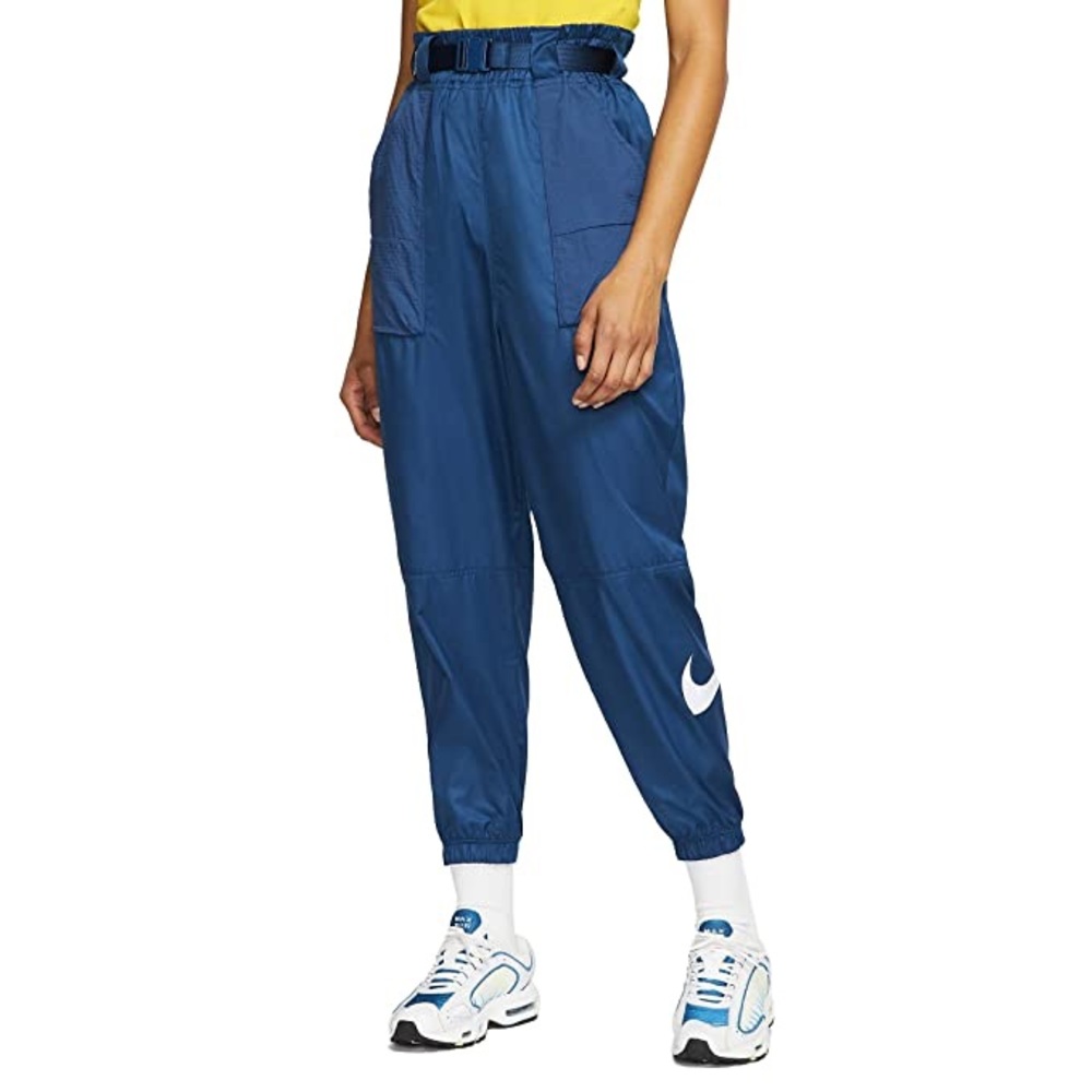 High Waist cerulean blue belted Nike Joggers